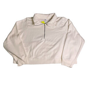 NWT All In Motion Cropped 1/4 Zip Pullover Womens 2XL Cream Elevated Basic Layer